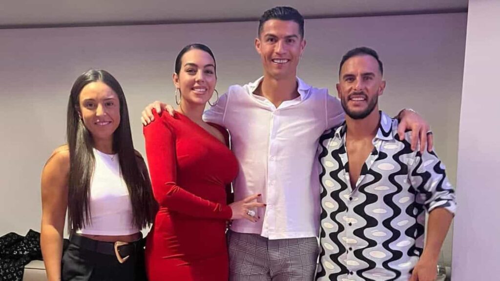 Cristiano Ronaldo e Georgina Rodríguez com Nininho Vaz Maia
