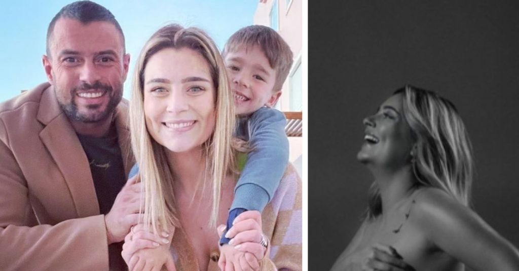 Namorada de Marco Costa posa nua na reta final da gravidez.