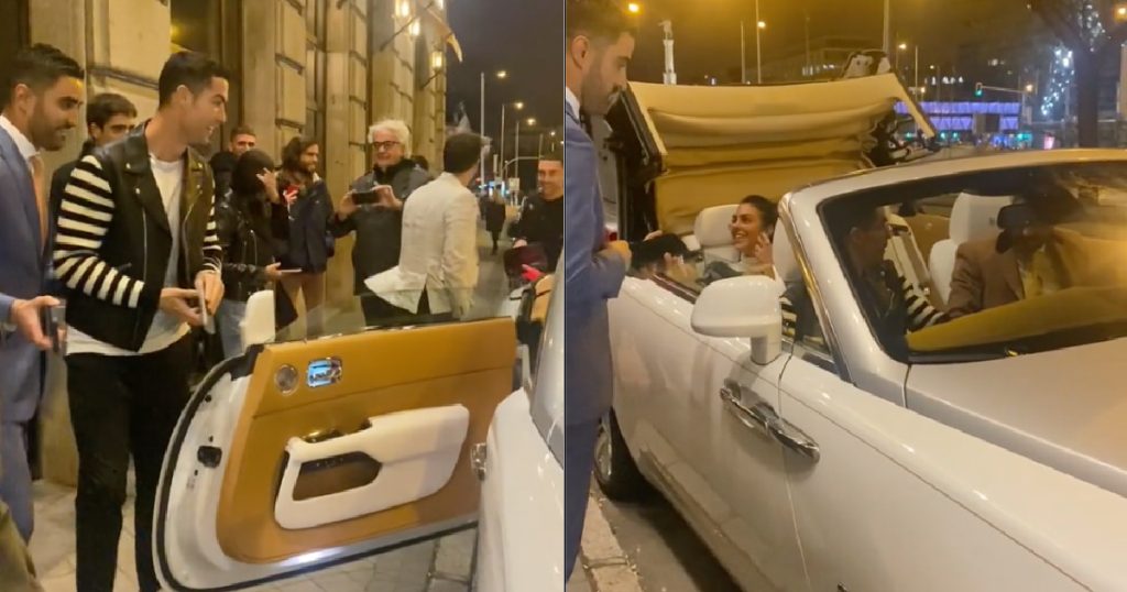 Ronaldo faz furor em Madrid com o Rolls Royce que recebeu de Georgina