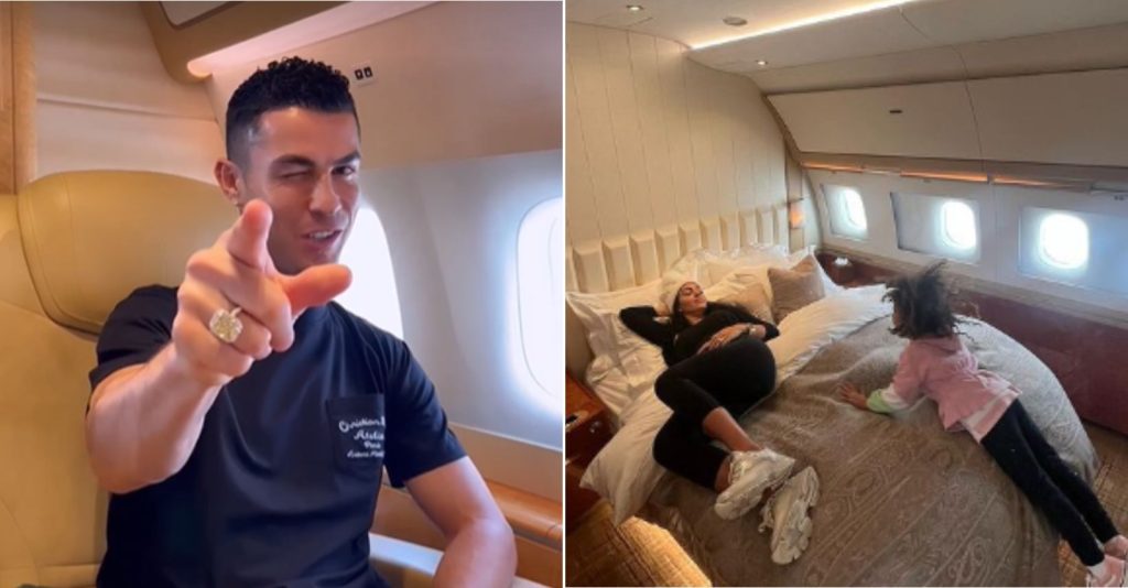 Ronaldo a caminho da Arábia, veja o vídeo partilhado e as imagens do luxuoso avião privado!