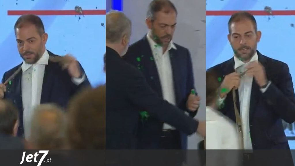 ÚLTIMA HORA! Ministro do Ambiente atacado em palco com tinta verde