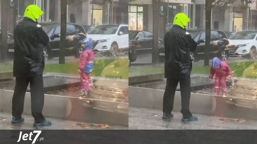Que ternura! Vídeo de pai à chuva com o filho no Porto emociona a internet